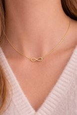 MINET Elegantní zlatý náhrdelník nekonečno JMG0267WGN45