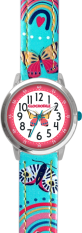 CLOCKODILE Tyrkysové dívčí dětské hodinky MOTÝL CWG5182