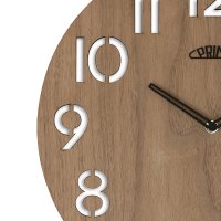Dřevěné designové hodiny tmavě hnědé PRIM Authentic Veneer - C E07P.4242.54