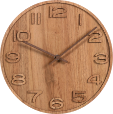 Dřevěné designové hodiny hnědé MPM 3D Wood - E01.3943
