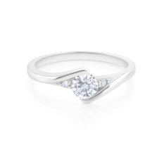 MINET Elegantní stříbrný prsten s bílými zirkony JMAN0046SR49