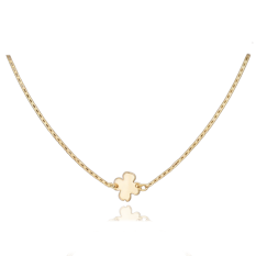 MINET Elegantní zlatý náhrdelník čtyřlístek JMG0176WGN45