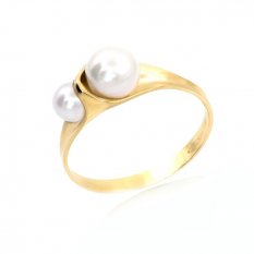 Prsten ze žlutého zlata s perlou KO-226812231P61