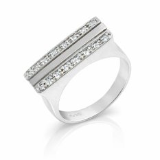Stříbrný prsten se zirkony N466-56