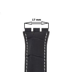 Řemínek k hodinkám Swatch kůže červený 17 mm