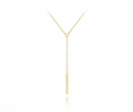 Pozlacený protahovací stříbrný náhrdelník MINET TYČKA JMAS7021GN40