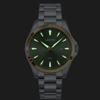 LAVVU 20 ATM Pánské hodinky ISBRYDER Gold-Green LWM0334