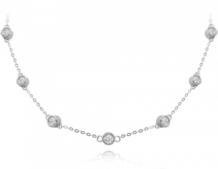 MINET Stříbrný náhrdelník se zirkony JMAS8022SN43
