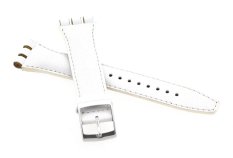 Řemínek k hodinkám Swatch kůže bílý 19 mm