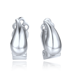 MINET Moderní stříbrné náušnice kapky na klipsy pro uši bez dírek JMAN0565SE02