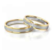 Zlaté snubní prsteny se zirkony vzor 266/G