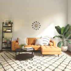 VLAHA Dřevěné černé hodiny s kameny DESIGN vyrobené v Čechách VCT1081