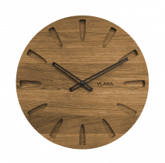 Velké dubové hodiny VLAHA Grand vyrobené v Čechách s černými ručkami VCT1022