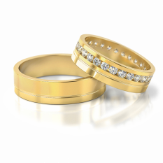 Zlaté snubní prsteny se zirkony vzor 078/G