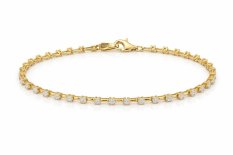 MINET Elegantní zlatý náramek se zirkony JMG0288WGB16