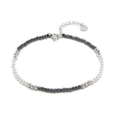 Stříbrný náramek s hematitem XBA14-2