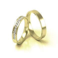 Zlaté snubní prsteny se zirkony DR005G