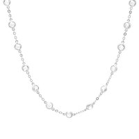 Dámský náhrdelník z bílého zlata se zirkony KLOR-327