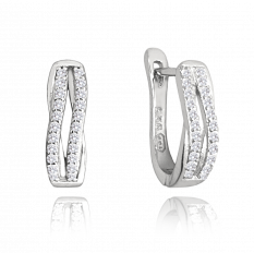 MINET Elegantní stříbrné náušnice s bílými zirkony JMAS0196SE00