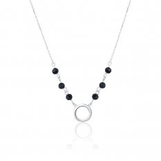 Stříbrný náhrdelník s onyxem SVLN0211SH2ON42