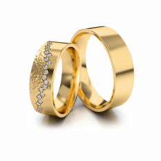 Zlaté snubní prsteny se zirkony vzor 329/G