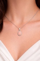 Přívěsek z bílého zlata s korálem ALVP-130