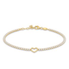 MINET Elegantní zlatý náramek srdce se zirkonem JMG0367WGB19