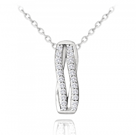 MINET Elegantní stříbrný náhrdelník s bílými zirkony JMAS0196SN45