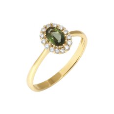 Zlatý prsten s vltavínem KO-225812287V63