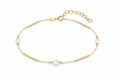 MINET Elegantní zlatý náramek s perlou JMG0084WGB17