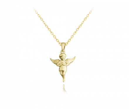 Pozlacený stříbrný náhrdelník MINET ANDÍLEK JMAN0187GN45