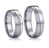 Snubní ocelové prsteny s brilianty 035M316