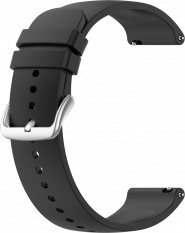 Černý silikonový řemínek na hodinky LS00B22 - 22 mm