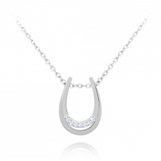 Luxusní stříbrný náhrdelník MINET s bílými zirkony JMAS0114SN45