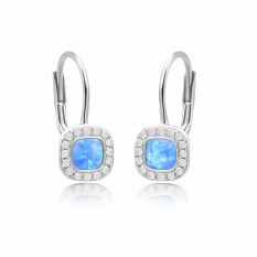 Náušnice z bílého zlata s opálém EA000749