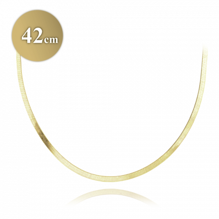 Zlatý plochý náhrdelník 42 cm KLOR-470
