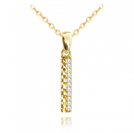 MINET Pozlacený broušený stříbrný náhrdelník se zirkony JMAS0159GN44