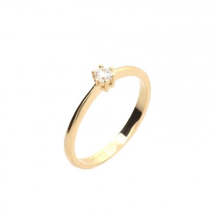 Jemný zásnubní prsten ze žlutého zlata KO-226811867/50
