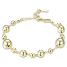 MINET Elegantní pozlacený stříbrný náramek s kuličkami JMAS0313GB16