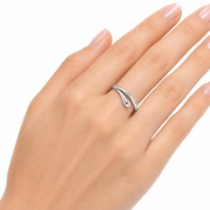 MINET Moderní stříbrný prsten kapka JMAS0337SR52