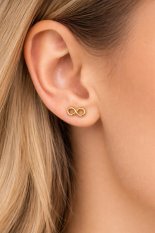 MINET Elegantní zlaté náušnice nekonečno JMG0267WGE00
