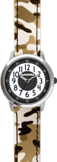 CLOCKODILE Svítící hnědé chlapecké dětské hodinky ARMY s maskáčovým vzorem CWB0035