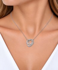 MINET Elegantní stříbrný náhrdelník s bílým zirkonem JMAS0348SN50