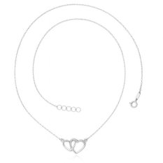 MINET Zlatý náhrdelník z bílého zlata se srdíčky JMG0244WSN48