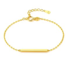 MINET Elegantní pozlacený stříbrný náramek tyčka JMAS0312GB16