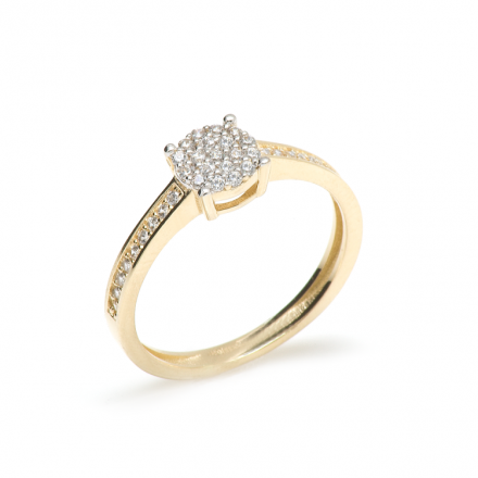 Překrásný zlatý prsten se zirkony RA003079