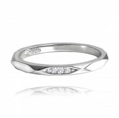 MINET minimalistický snubní stříbrný prsten se zirkony JMAN0329SR56
