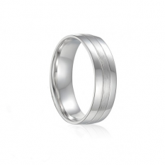 Pánský snubní prsten z bílého zlata 004MWG
