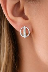 MINET Elegantní zlaté náušnice z bílého zlata s bílými zirkony JMG0352WSE00