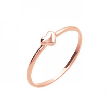 Jemný prsten z růžového zlata se srdíčkem RA000612